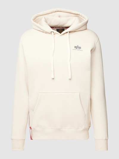 Alpha Industries Hoodie mit Label-Print Modell 'BASIC' Offwhite 2