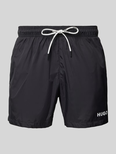 HUGO Badehose mit elastischem Bund Modell 'HAITI' Black 1