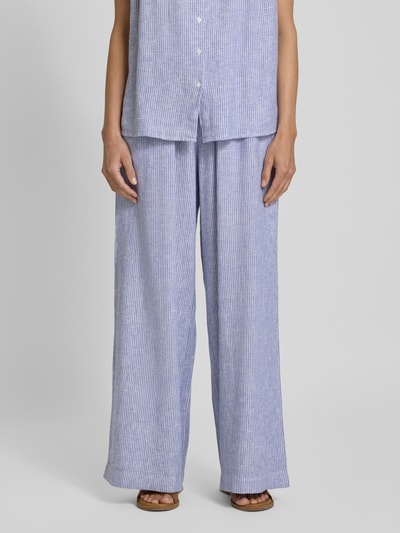 BOSS Orange Stoffhose aus Leinen-Viskose-Mix mit elastischem Bund Hellblau 4