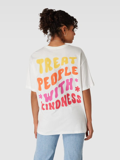 Only Oversized T-Shirt mit Prints Weiss 5