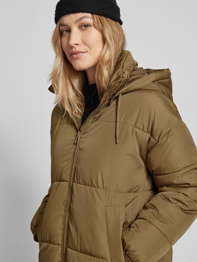 Vero Moda Gewatteerde lange jas met afneembare capuchon, model 'KLEA' Olijfgroen - 3