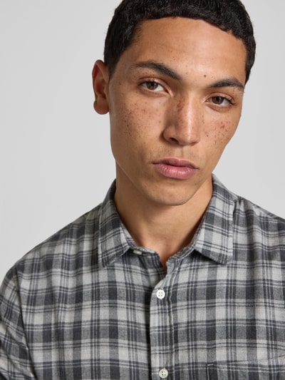 Officine Générale Slim Fit Freizeithemd mit Kentkragen Mittelgrau 3