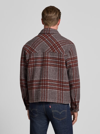 Wood Wood Wolljacke mit Kentkragen Modell 'Lam' Rostrot 5