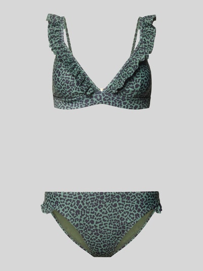 Productfoto, Bikini-Set in allover-look met ruches van Shiwi, model 'BOBBY', materiaal-mix met stretch, nauwsluitende fit