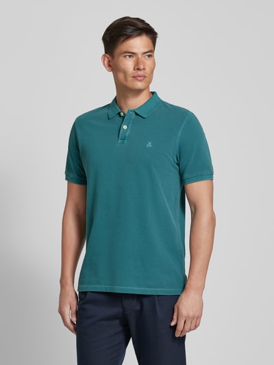 Marc O'Polo Regular fit poloshirt met labelstitching Petrol - 4