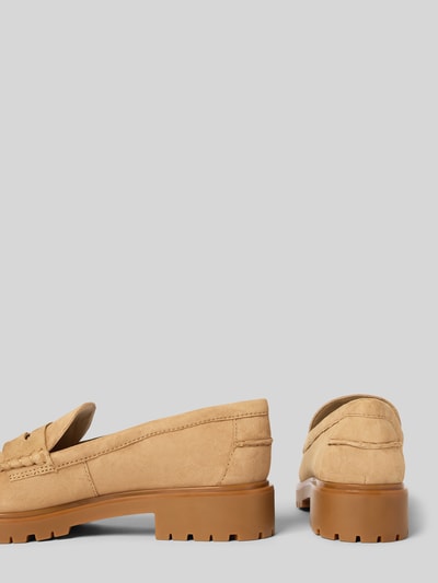 Lauren Ralph Lauren Loafer aus Leder-Mix mit Logo-Applikation Modell 'Marli' Sand 2