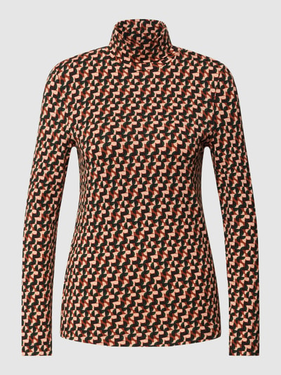 Christian Berg Woman Shirt met lange mouwen met all-over motief Middenbruin - 2