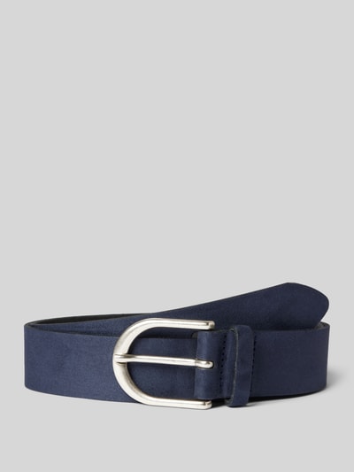 Vanzetti Leren riem met doornsluiting Marineblauw - 1