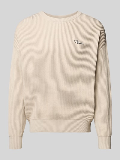 Pegador Strickpullover mit gerippten Abschlüssen Modell 'Signar' Ecru 2