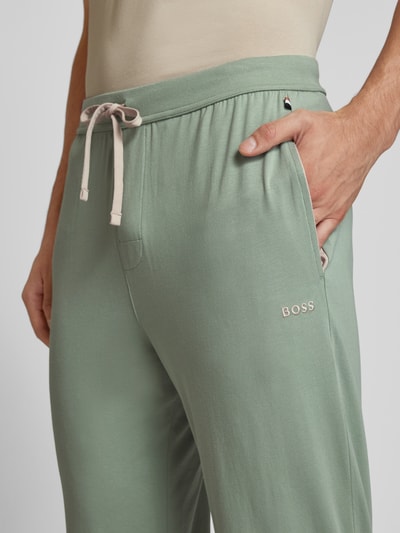 BOSS Loose fit sweatpants met tunnelkoord Mintgroen - 3