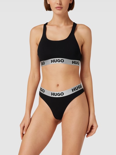 HUGO CLASSIFICATION Bralette met elastische band met logo, model 'SPORTY' Grafiet - 1