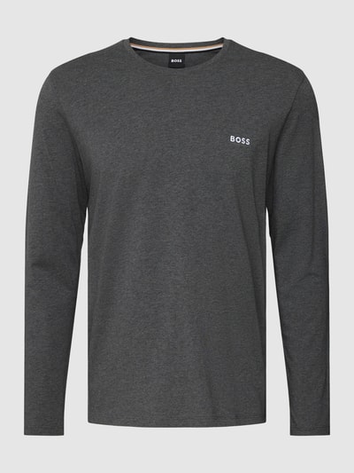 BOSS Shirt met lange mouwen en labelstitching, model 'MIX&MATCH' Antraciet gemêleerd - 2