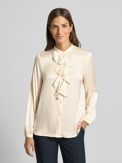 Milano Italy Regular fit blouse met ruches Offwhite - 4