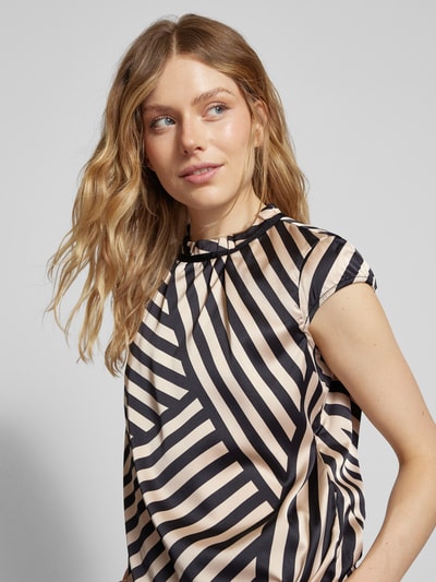 comma Blouse met opstaande kraag Zwart - 3