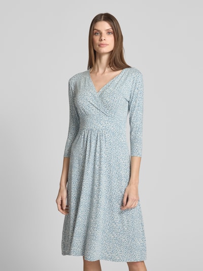 Zero Knielanges Kleid mit V-Ausschnitt Bleu 4