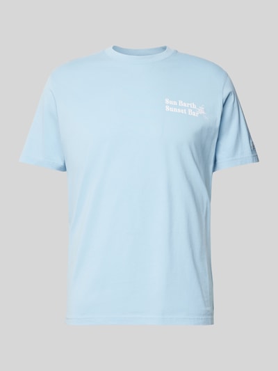 MC2 Saint Barth T-shirt z nadrukiem ze sloganem Błękitny 2