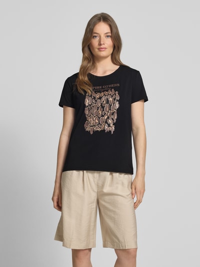 Soyaconcept T-shirt met statementprint, model 'RINA' Zwart - 4