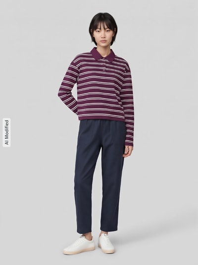 Marc O'Polo DENIM Relaxed Fit Poloshirt aus Baumwoll-Mix Bordeaux 1