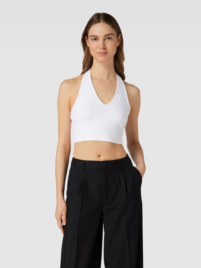 Tommy Jeans Cropped top met bandjes in fijnriblook Wit - 4