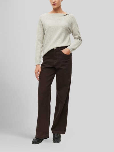 s.Oliver BLACK LABEL Pullover mit U-Boot-Ausschnitt Hellgrau 1
