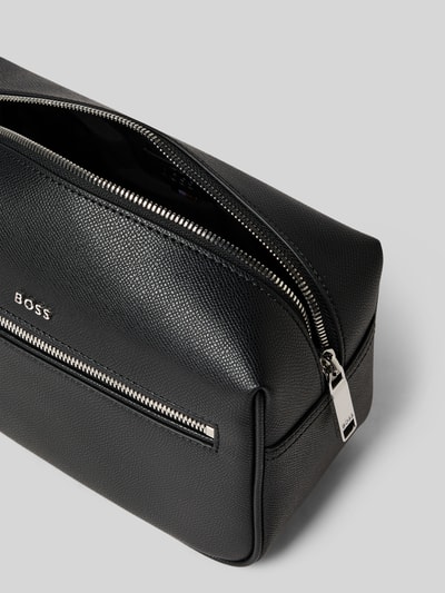 BOSS Toilettas van echt leer, model 'DAXTER' Zwart - 3
