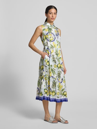Marc Cain Hemdblusenkleid aus Viskose mit Knopfleiste Weiss 1