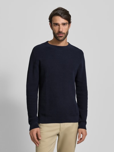 Selected Homme Regular Fit Pullover aus reiner Bio-Baumwolle Modell 'ROSS' Dunkelblau 4