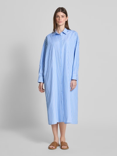 Weekend Max Mara Fließendes Hemdblusenkleid aus reiner Baumwolle Modell 'MOLINA' Hellblau 4