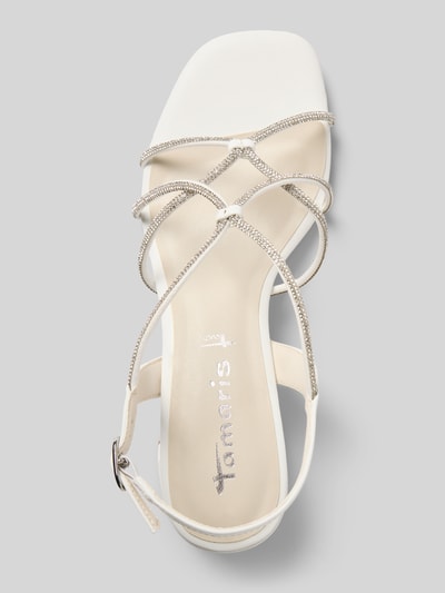 Tamaris Sandalette mit Strasssteinbesatz Weiss 3
