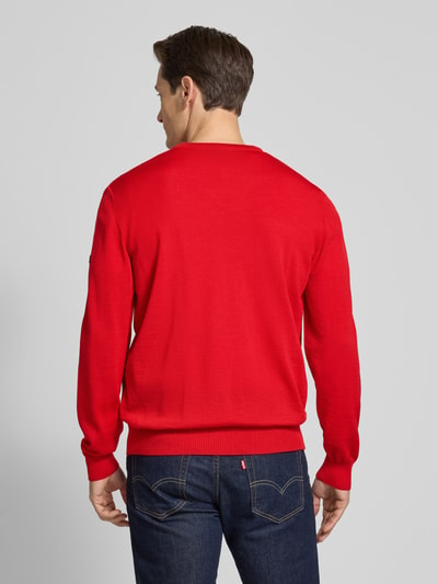 MAERZ Muenchen Strickpullover mit V-Ausschnitt Rot 5