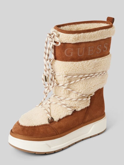 Guess Laarzen met labelprint, model 'UNDELA' Beige - 1