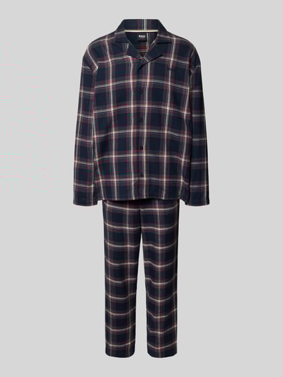 BOSS Regular Fit Pyjama aus Baumwoll-Mix Modell 'HOLIDAY' Dunkelblau 1