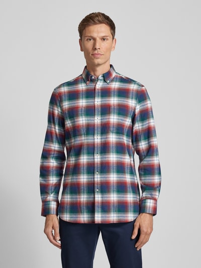 Christian Berg Men Freizeithemd mit Button-Down-Kragen Rostrot 4