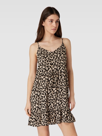 VERO MODA Minikleid aus Viskose mit V-Ausschnitt Modell 'EASY' Sand 4