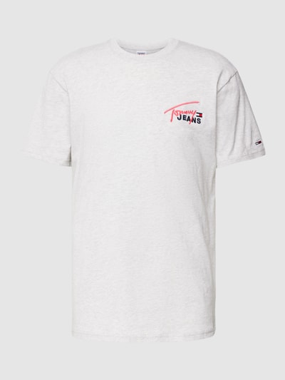 Tommy Jeans T-Shirt mit Label-Stitching Hellgrau Melange 2