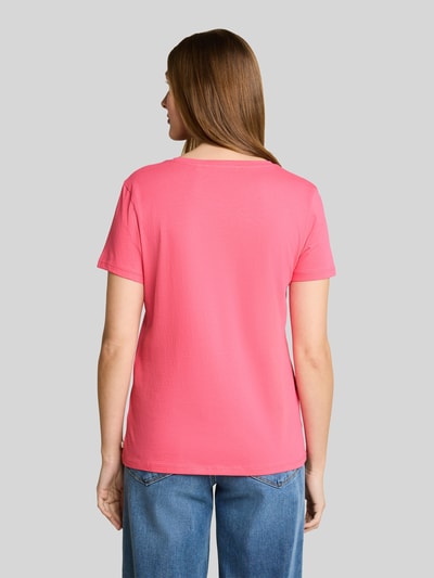 Tom Tailor Denim Regular Fit T-Shirt aus reiner Baumwolle mit Motiv-Print Pink 5