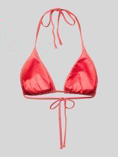 Pieces Bikinitop met metallic effect, model 'LAOMI' Metallic rood - 3