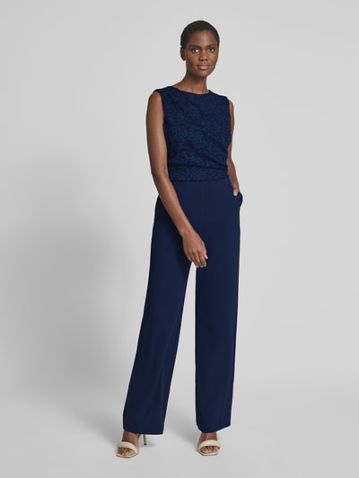 Swing Jumpsuit mit Ausbrenner-Effekt Marine 1