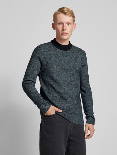 Jack & Jones Strickpullover mit Label-Detail Modell 'COSPACE' Marine 4