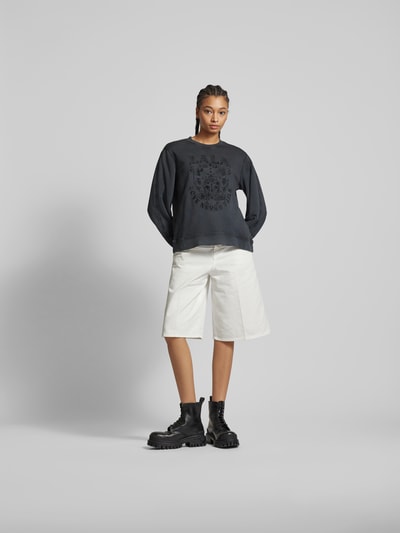 Lala Berlin Oversized Sweatshirt mit Ballonärmeln Black 1