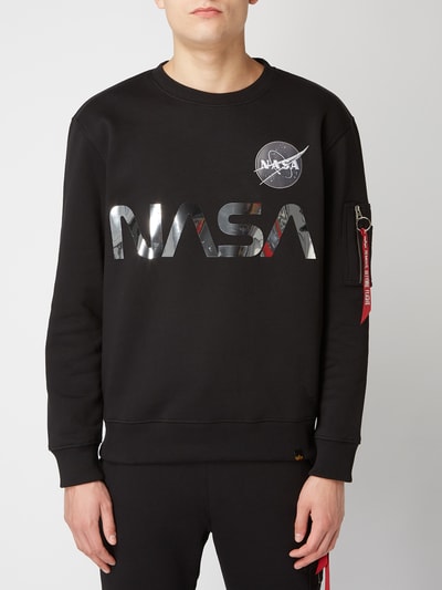 Alpha Industries Sweatshirt mit NASA-Print Black 4