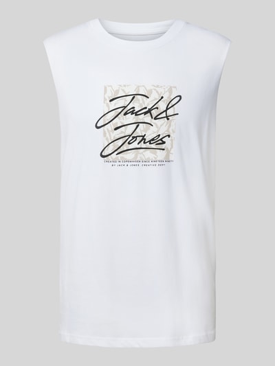 Jack & Jones Tanktop mit Label-Print Modell 'SPLIT' Weiss 2