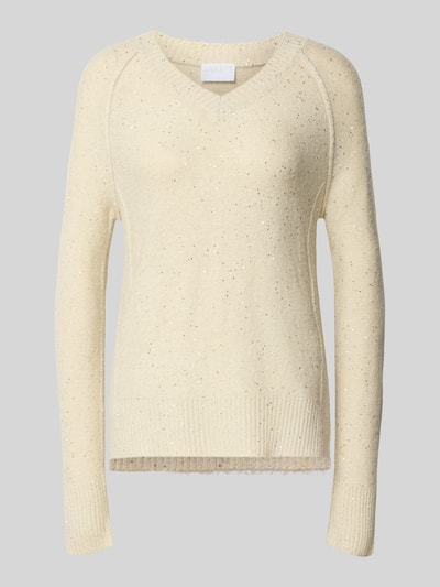 Jake*s Collection Pullover mit V-Ausschnitt Ecru 2