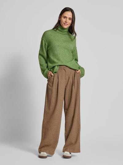 MSCH Copenhagen Wide leg stoffen broek met bandplooien, model 'Jennabella' Taupe - 1