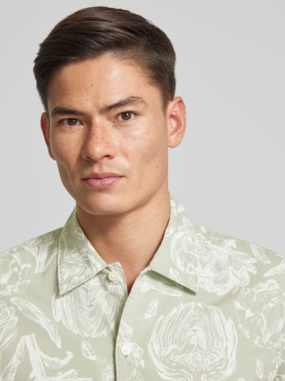 Marc O'Polo Freizeithemd mit floralem Muster und Kentkragen Lind 3