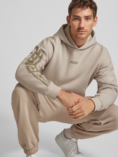 Guess Activewear Hoodie met labeldetail, model 'DALIM' Beige - 3