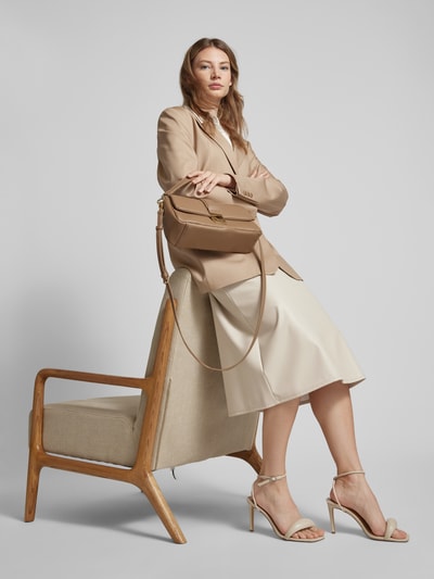 MaxMara Leisure Spódnica midi z imitacji skóry model ‘SCILLI’ Beżowy 1