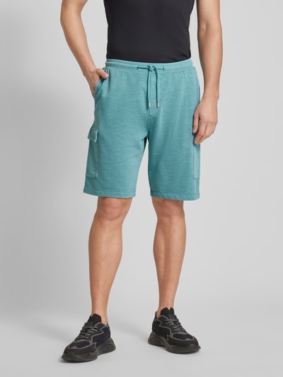 s.Oliver RED LABEL Regular fit sweatshorts met cargozakken Petrol - 4