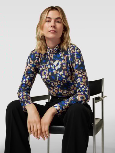 Betty Barclay Shirt met lange mouwen, all-over motief en opstaande kraag Koningsblauw - 3