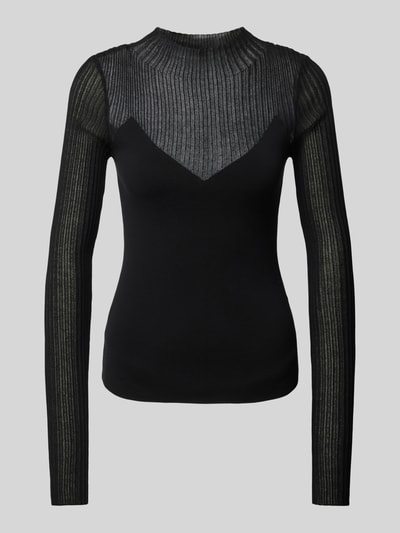 Gestuz Gebreide pullover met V-hals, model 'Samea' Zwart - 2